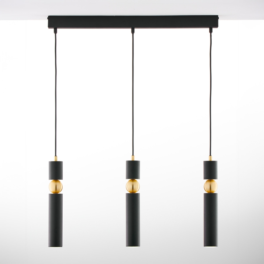 Jupiter 2004 - Chandelier on a string ALAS 3xGU10/10W/230V black/gold