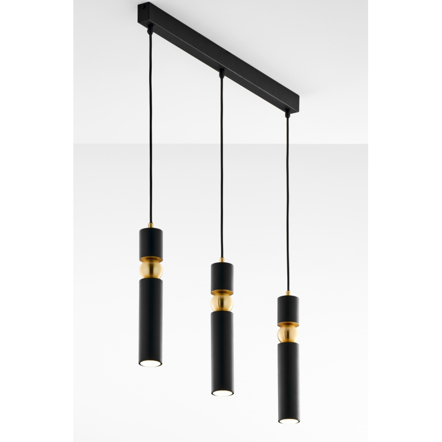 Jupiter 2004 - Chandelier on a string ALAS 3xGU10/10W/230V black/gold