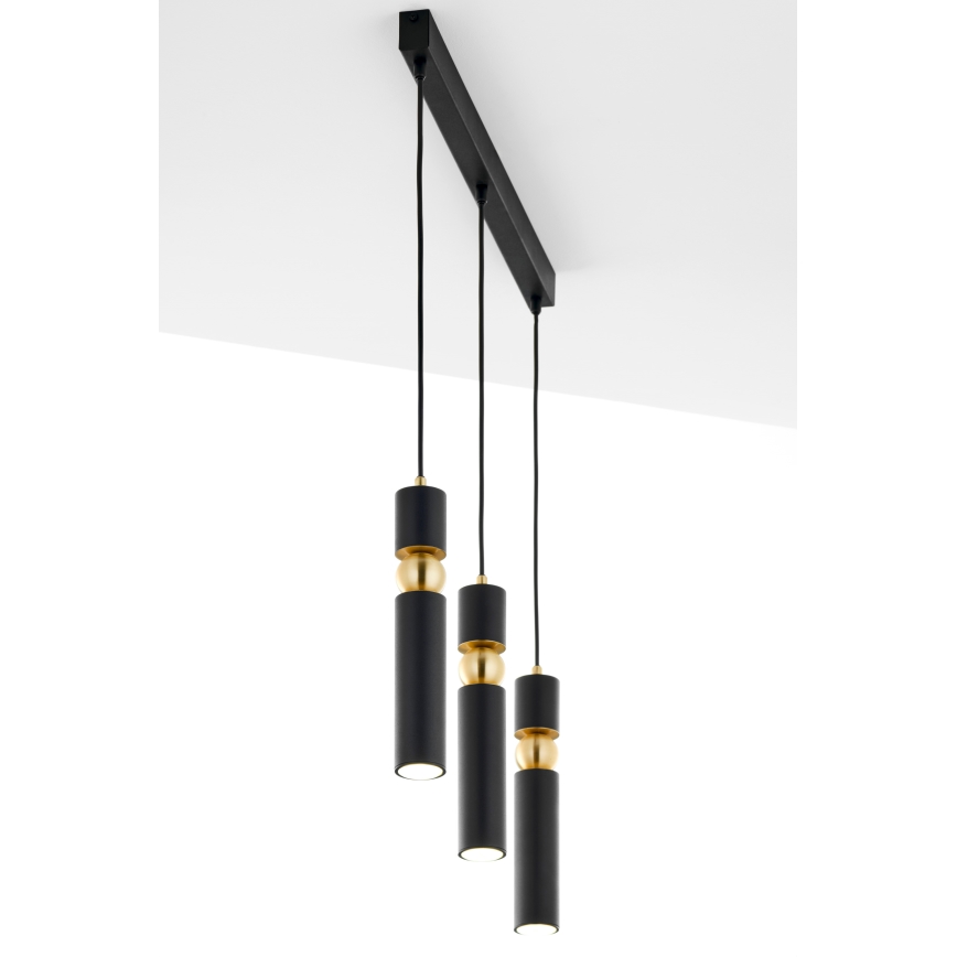 Jupiter 2004 - Chandelier on a string ALAS 3xGU10/10W/230V black/gold