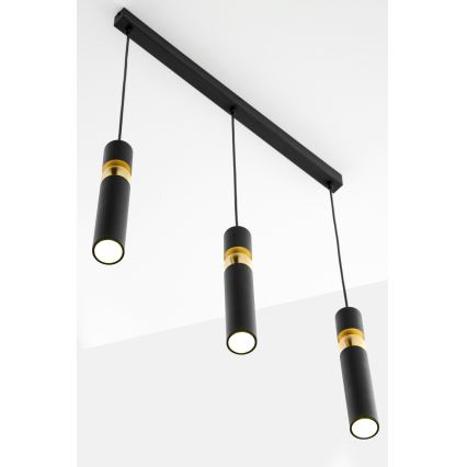 Jupiter 2004 - Chandelier on a string ALAS 3xGU10/10W/230V black/gold