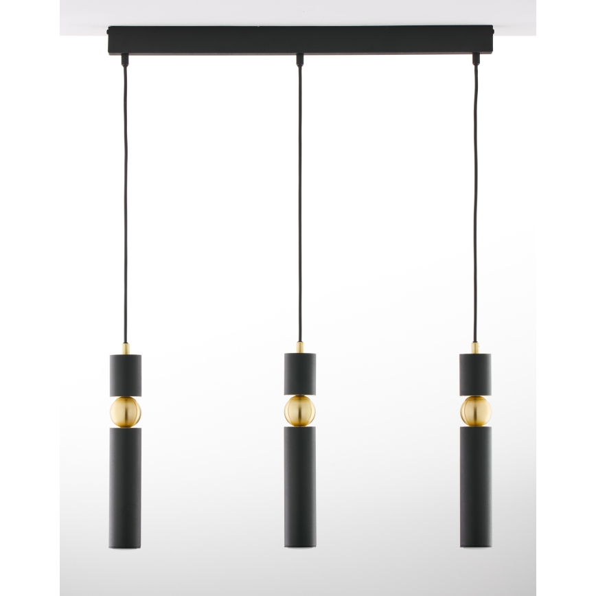 Jupiter 2004 - Chandelier on a string ALAS 3xGU10/10W/230V black/gold