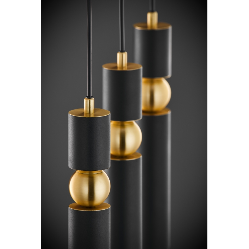 Jupiter 2004 - Chandelier on a string ALAS 3xGU10/10W/230V black/gold