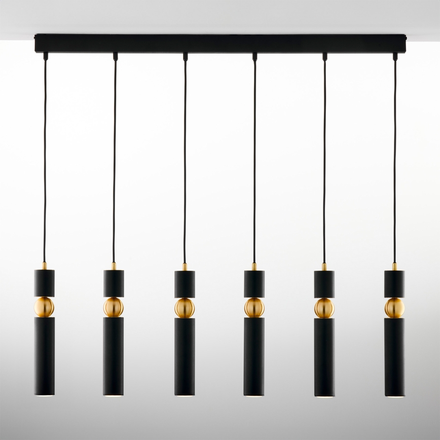 Jupiter 2005 - Chandelier on a string ALAS 6xGU10/10W/230V black/gold