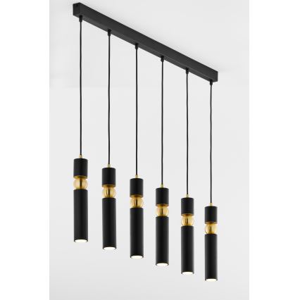 Jupiter 2005 - Chandelier on a string ALAS 6xGU10/10W/230V black/gold