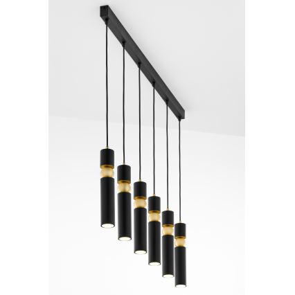 Jupiter 2005 - Chandelier on a string ALAS 6xGU10/10W/230V black/gold