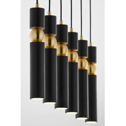 Jupiter 2005 - Chandelier on a string ALAS 6xGU10/10W/230V black/gold