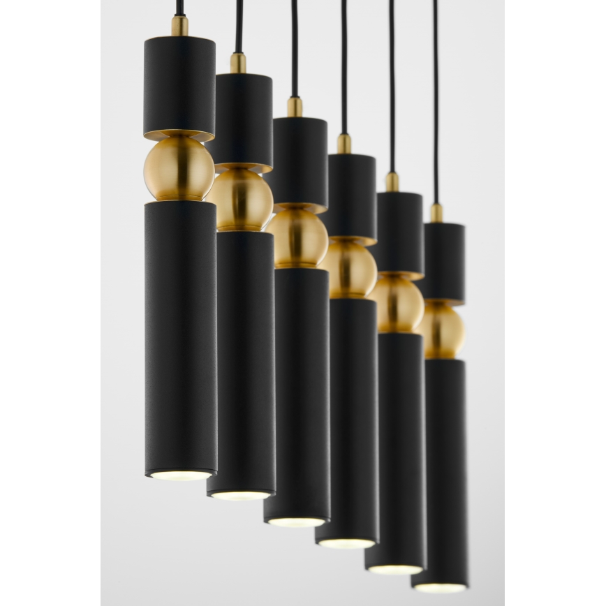 Jupiter 2005 - Chandelier on a string ALAS 6xGU10/10W/230V black/gold