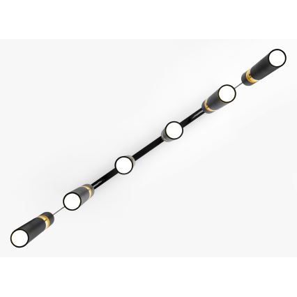 Jupiter 2005 - Chandelier on a string ALAS 6xGU10/10W/230V black/gold