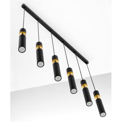Jupiter 2005 - Chandelier on a string ALAS 6xGU10/10W/230V black/gold