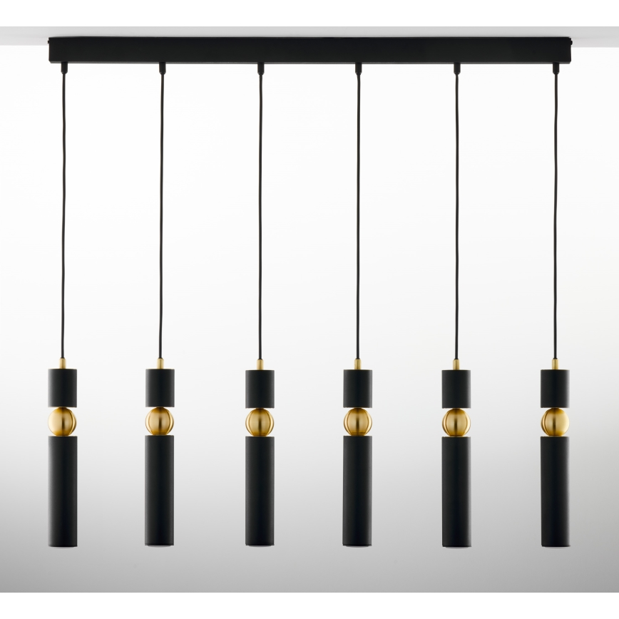 Jupiter 2005 - Chandelier on a string ALAS 6xGU10/10W/230V black/gold