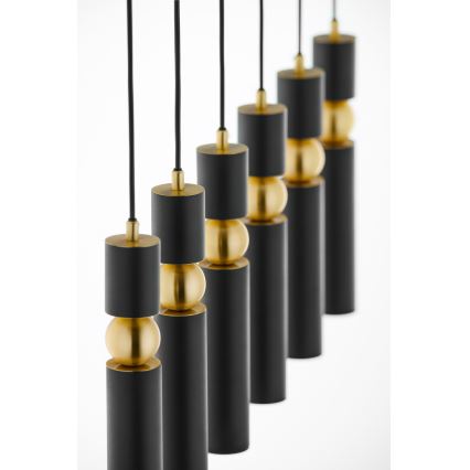 Jupiter 2005 - Chandelier on a string ALAS 6xGU10/10W/230V black/gold