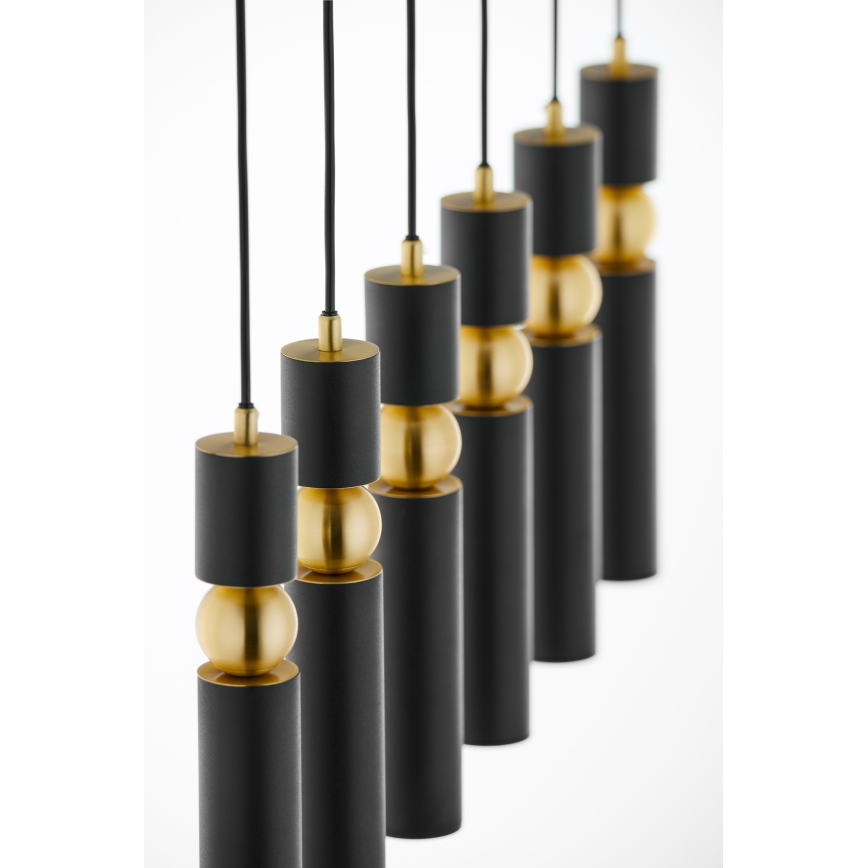 Jupiter 2005 - Chandelier on a string ALAS 6xGU10/10W/230V black/gold