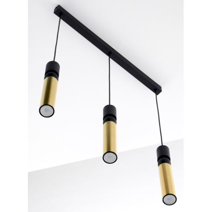 Jupiter 2007 - Chandelier on a string ALAS 3xGU10/10W/230V gold/black