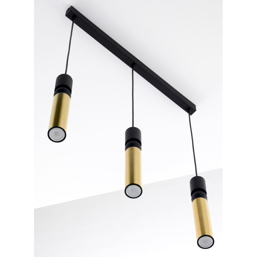 Jupiter 2007 - Chandelier on a string ALAS 3xGU10/10W/230V gold/black