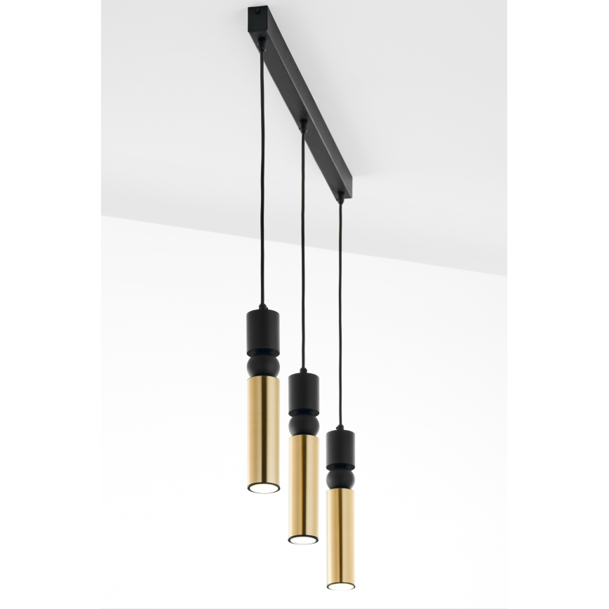 Jupiter 2007 - Chandelier on a string ALAS 3xGU10/10W/230V gold/black