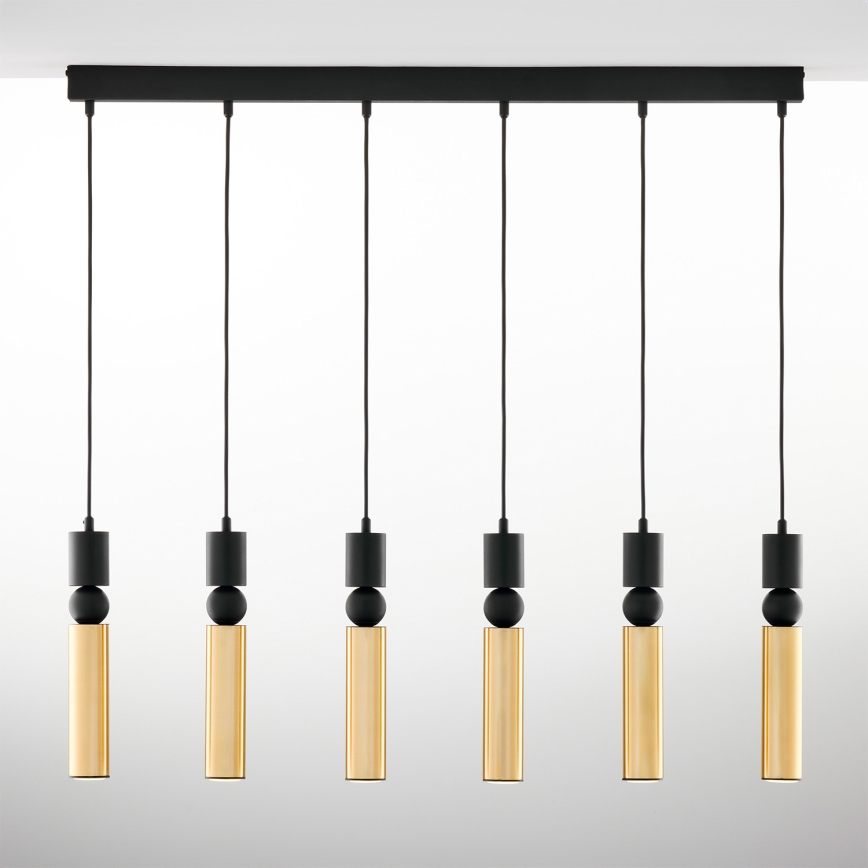 Jupiter 2008 - Chandelier on a string ALAS 6xGU10/10W/230V gold/black