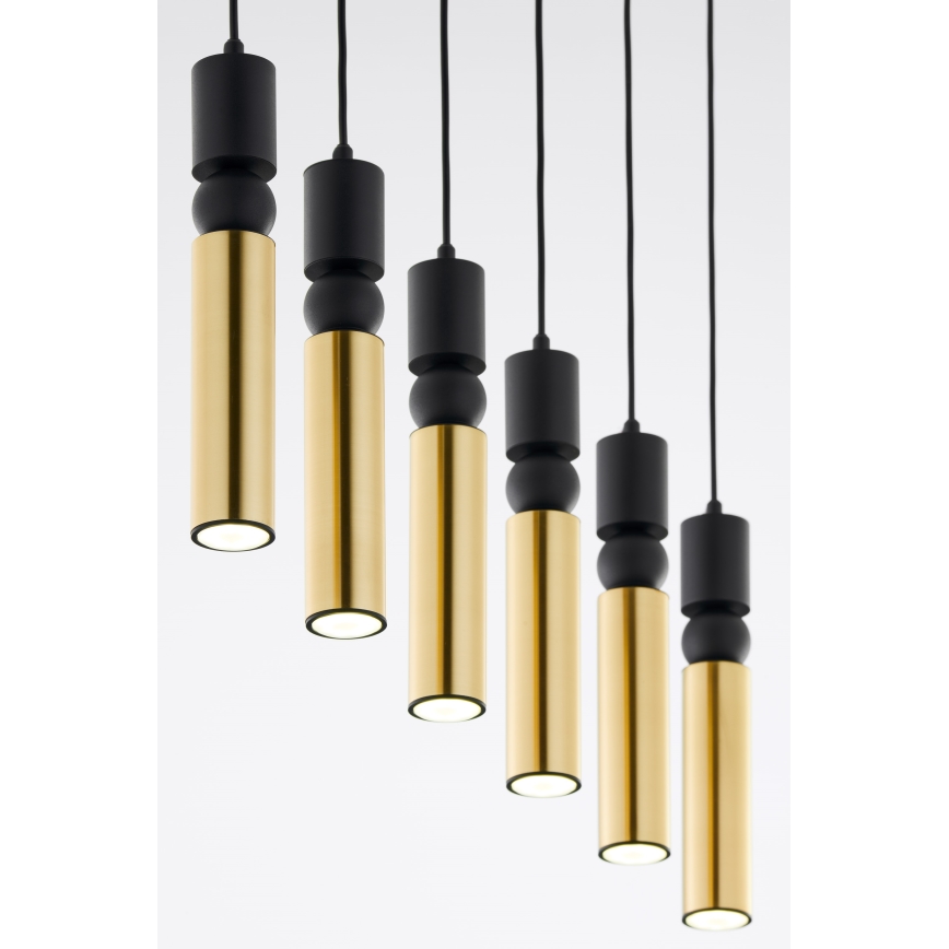 Jupiter 2008 - Chandelier on a string ALAS 6xGU10/10W/230V gold/black