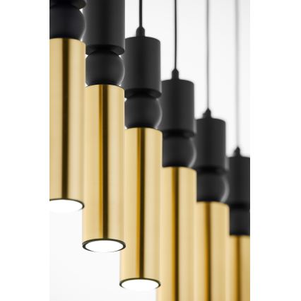 Jupiter 2008 - Chandelier on a string ALAS 6xGU10/10W/230V gold/black