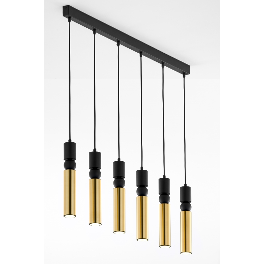 Jupiter 2008 - Chandelier on a string ALAS 6xGU10/10W/230V gold/black