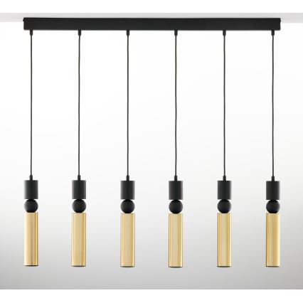 Jupiter 2008 - Chandelier on a string ALAS 6xGU10/10W/230V gold/black