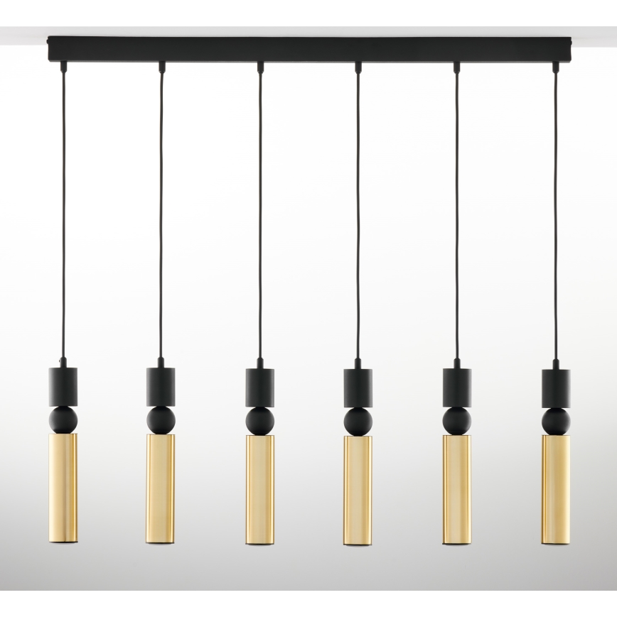 Jupiter 2008 - Chandelier on a string ALAS 6xGU10/10W/230V gold/black
