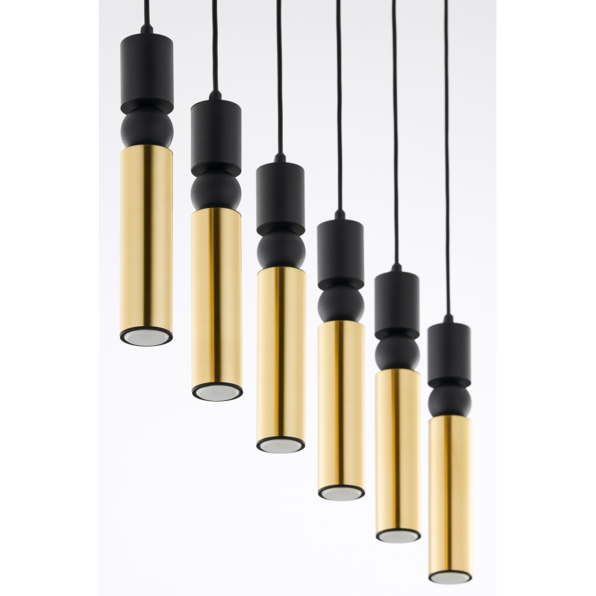 Jupiter 2008 - Chandelier on a string ALAS 6xGU10/10W/230V gold/black