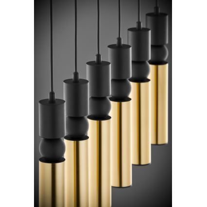 Jupiter 2008 - Chandelier on a string ALAS 6xGU10/10W/230V gold/black