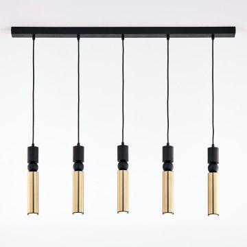 Jupiter 2012 - Chandelier on a string ALAS 5xGU10/10W/230V black/gold