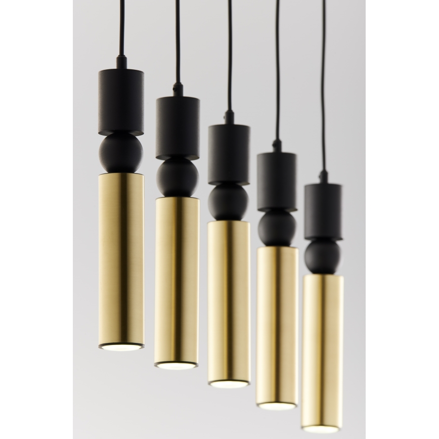 Jupiter 2012 - Chandelier on a string ALAS 5xGU10/10W/230V black/gold