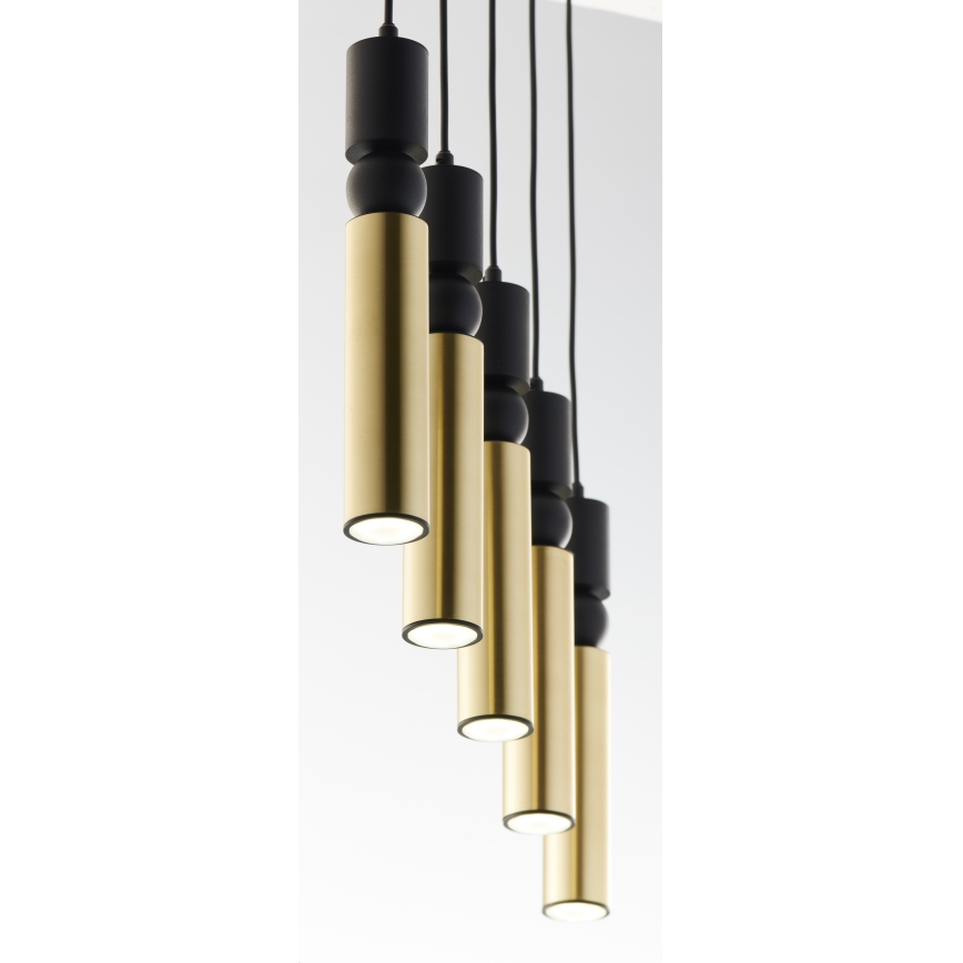 Jupiter 2012 - Chandelier on a string ALAS 5xGU10/10W/230V black/gold