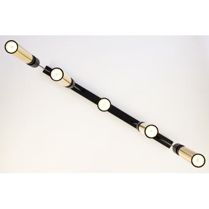 Jupiter 2012 - Chandelier on a string ALAS 5xGU10/10W/230V black/gold