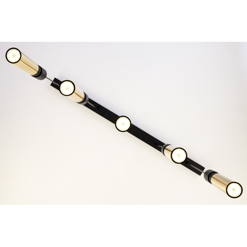 Jupiter 2012 - Chandelier on a string ALAS 5xGU10/10W/230V black/gold