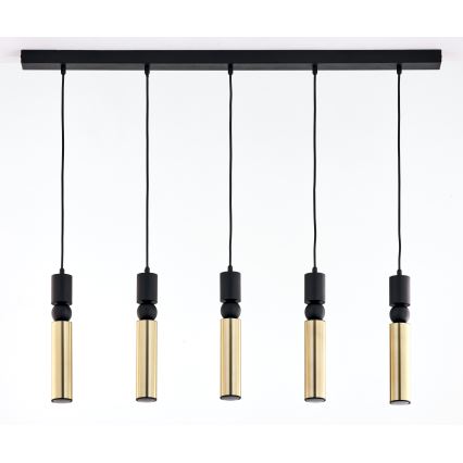 Jupiter 2012 - Chandelier on a string ALAS 5xGU10/10W/230V black/gold