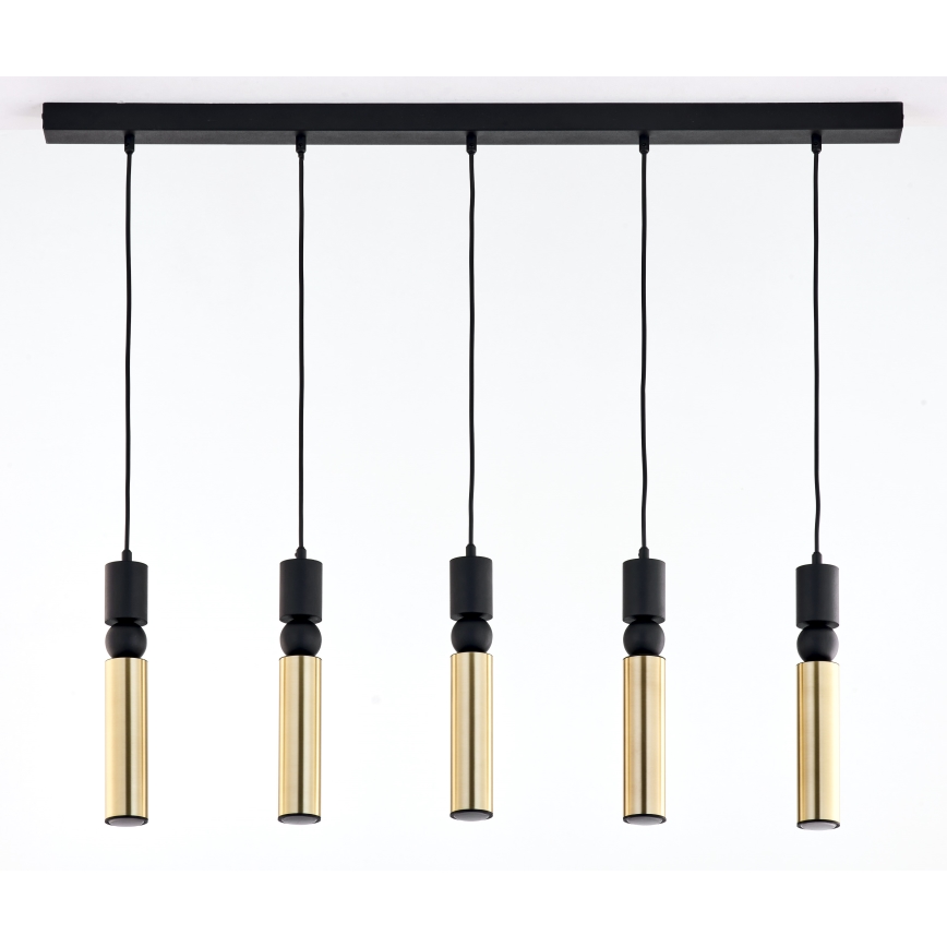 Jupiter 2012 - Chandelier on a string ALAS 5xGU10/10W/230V black/gold