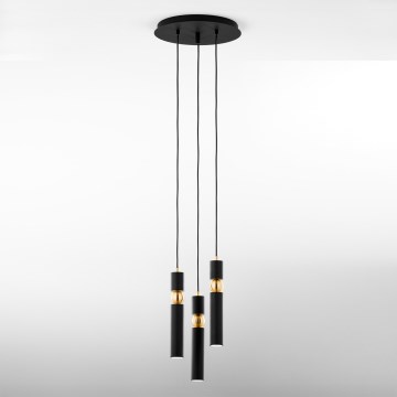 Jupiter 2013 - Chandelier on a string ALAS 3xGU10/10W/230V black/gold