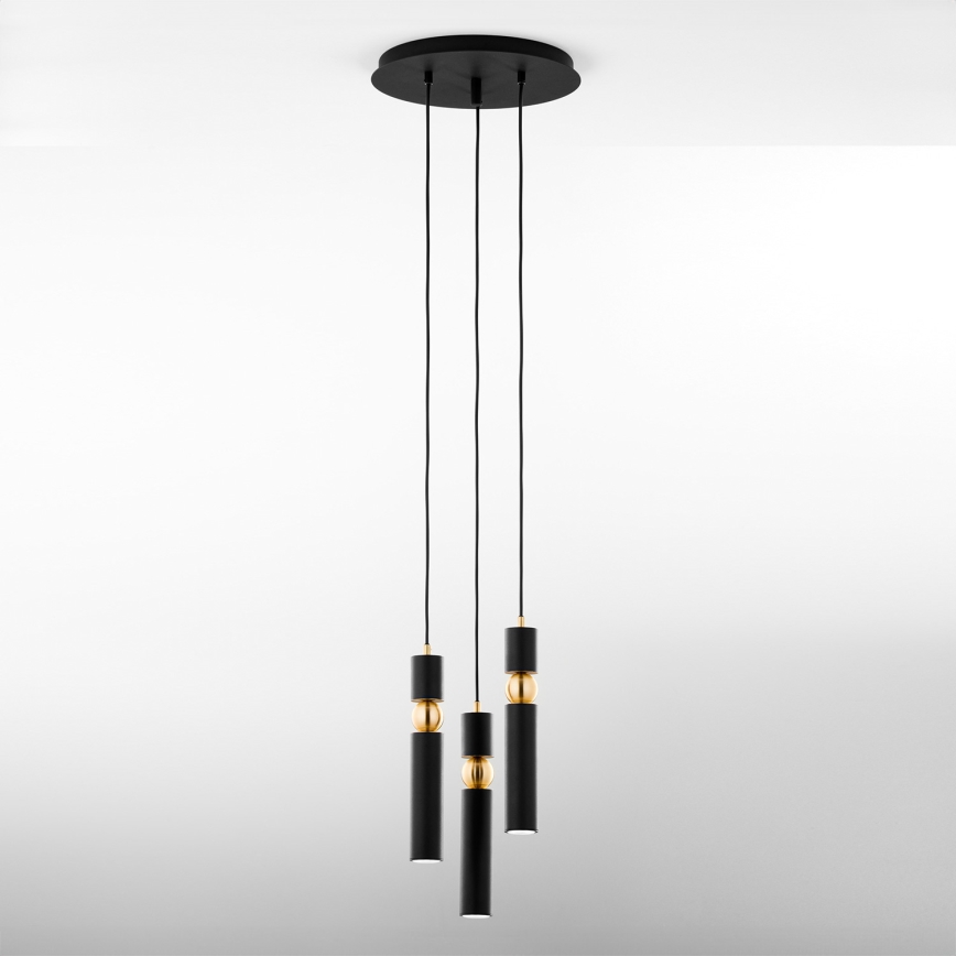 Jupiter 2013 - Chandelier on a string ALAS 3xGU10/10W/230V black/gold