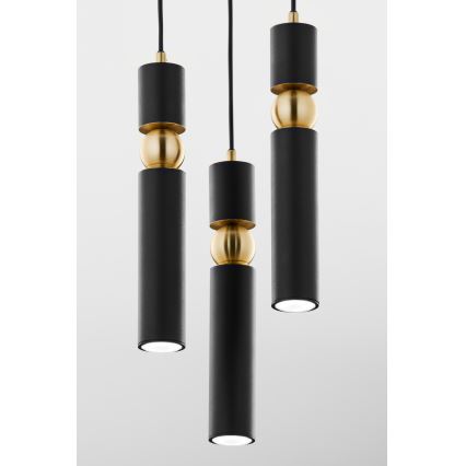 Jupiter 2013 - Chandelier on a string ALAS 3xGU10/10W/230V black/gold