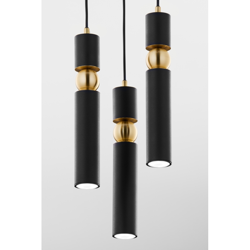 Jupiter 2013 - Chandelier on a string ALAS 3xGU10/10W/230V black/gold
