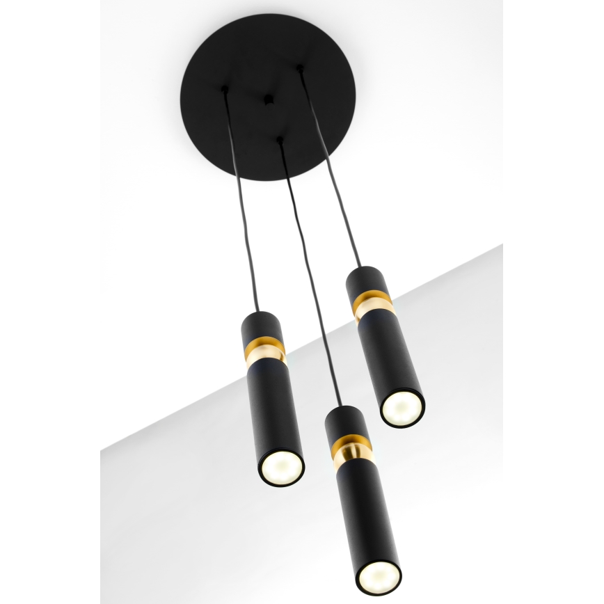 Jupiter 2013 - Chandelier on a string ALAS 3xGU10/10W/230V black/gold