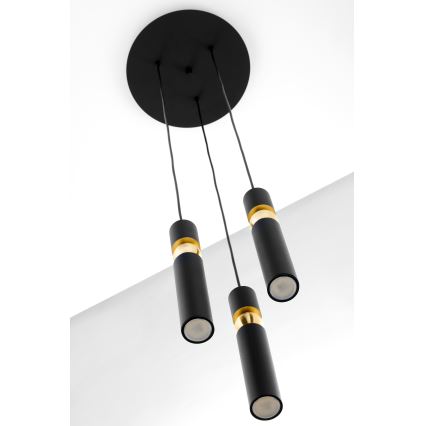 Jupiter 2013 - Chandelier on a string ALAS 3xGU10/10W/230V black/gold