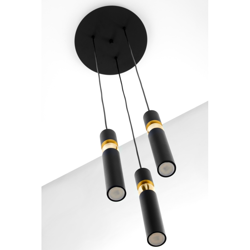 Jupiter 2013 - Chandelier on a string ALAS 3xGU10/10W/230V black/gold