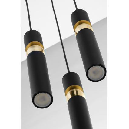 Jupiter 2013 - Chandelier on a string ALAS 3xGU10/10W/230V black/gold