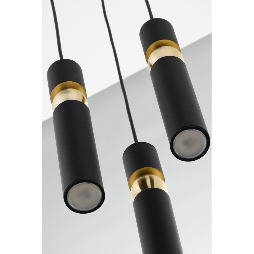 Jupiter 2013 - Chandelier on a string ALAS 3xGU10/10W/230V black/gold