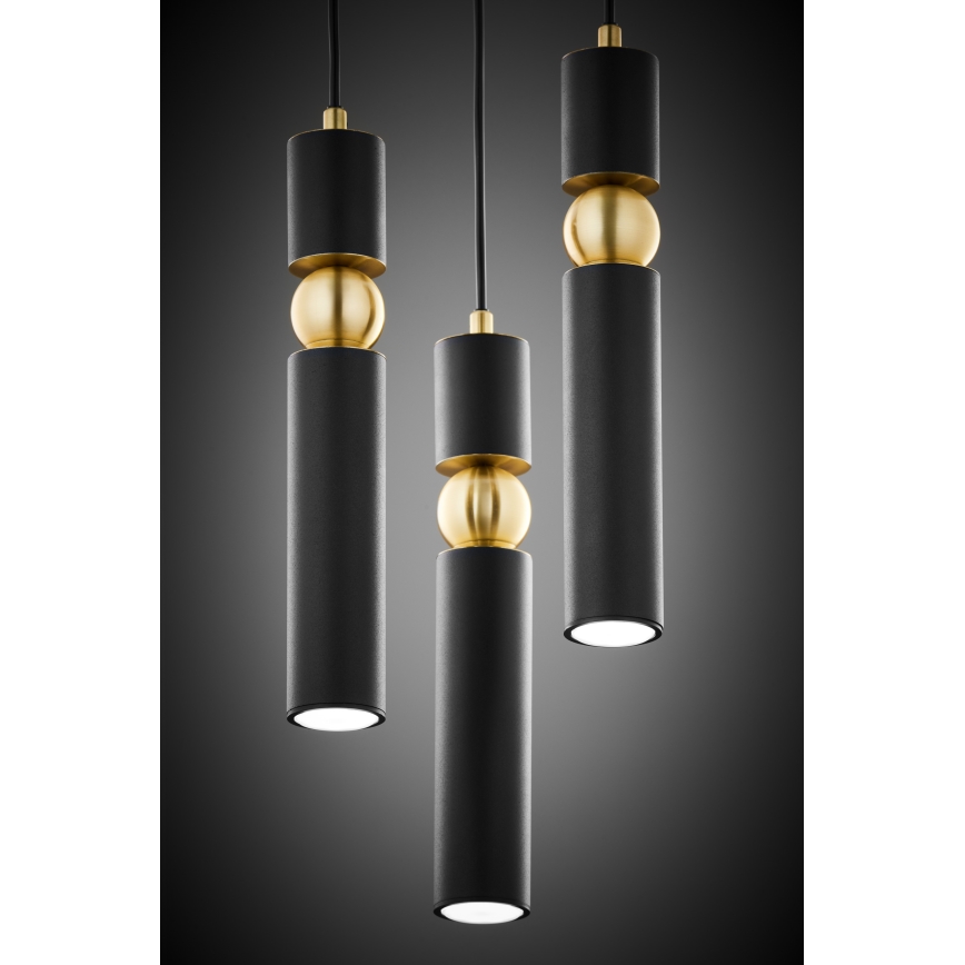 Jupiter 2013 - Chandelier on a string ALAS 3xGU10/10W/230V black/gold
