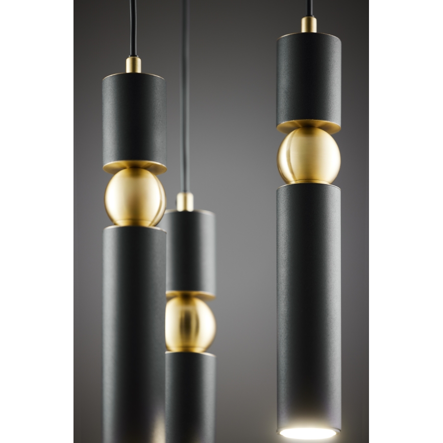 Jupiter 2013 - Chandelier on a string ALAS 3xGU10/10W/230V black/gold