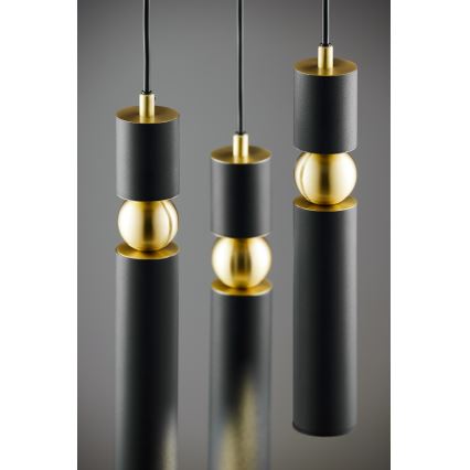 Jupiter 2013 - Chandelier on a string ALAS 3xGU10/10W/230V black/gold