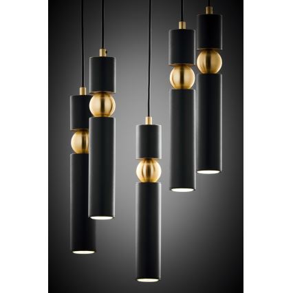 Jupiter 2014 - Chandelier on a string ALAS 5xGU10/10W/230V black/gold
