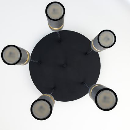 Jupiter 2014 - Chandelier on a string ALAS 5xGU10/10W/230V black/gold