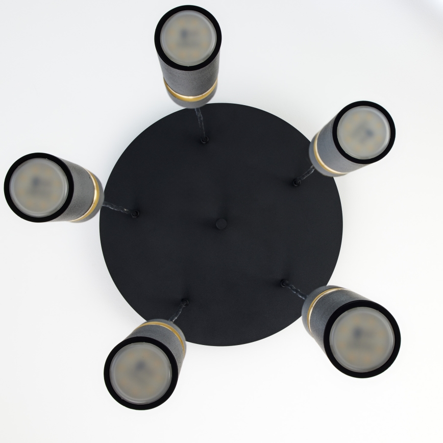 Jupiter 2014 - Chandelier on a string ALAS 5xGU10/10W/230V black/gold