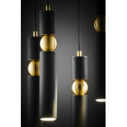 Jupiter 2014 - Chandelier on a string ALAS 5xGU10/10W/230V black/gold